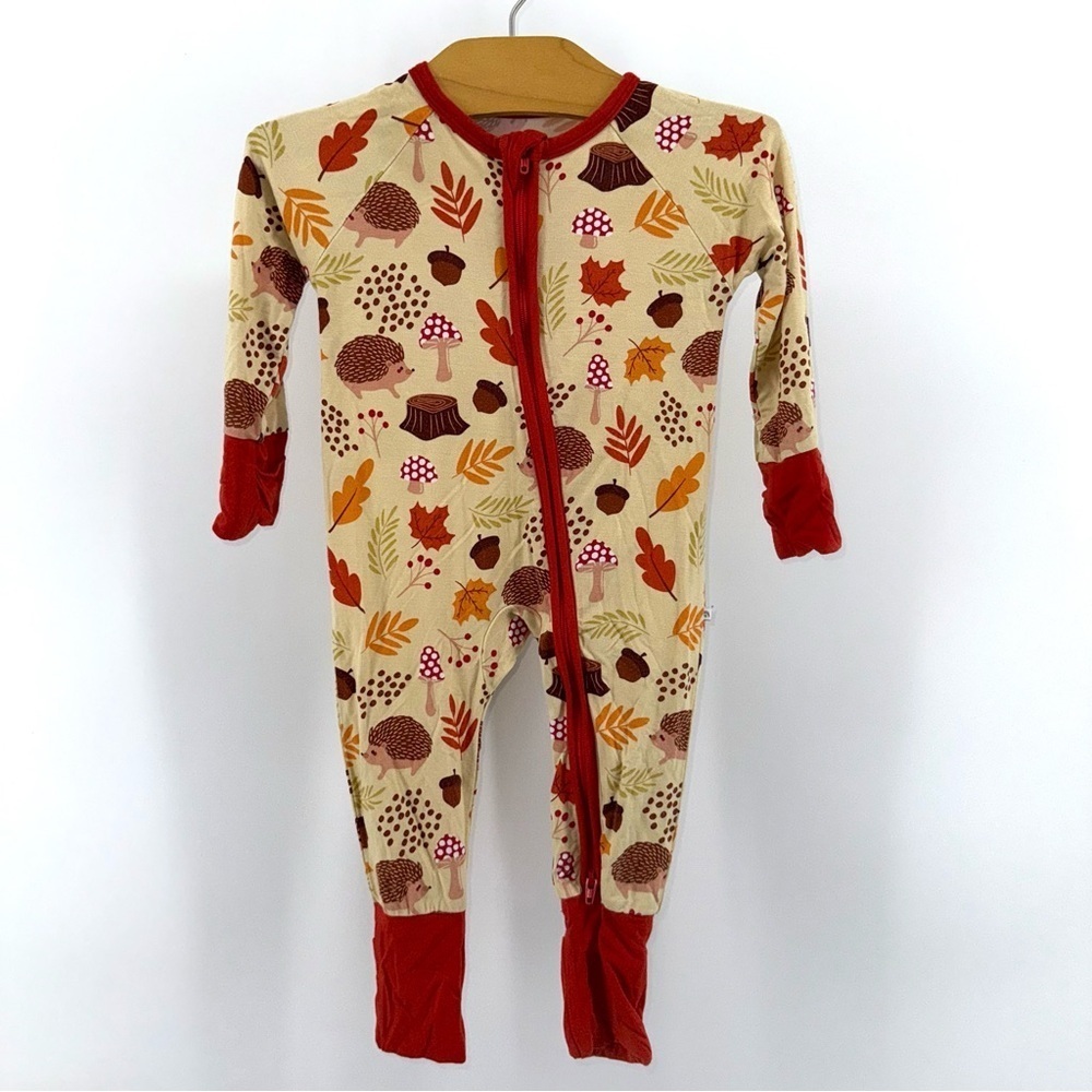 Emerson and Friends Autumn Hedgehog Bamboo Convertible Double Zippy One Piece